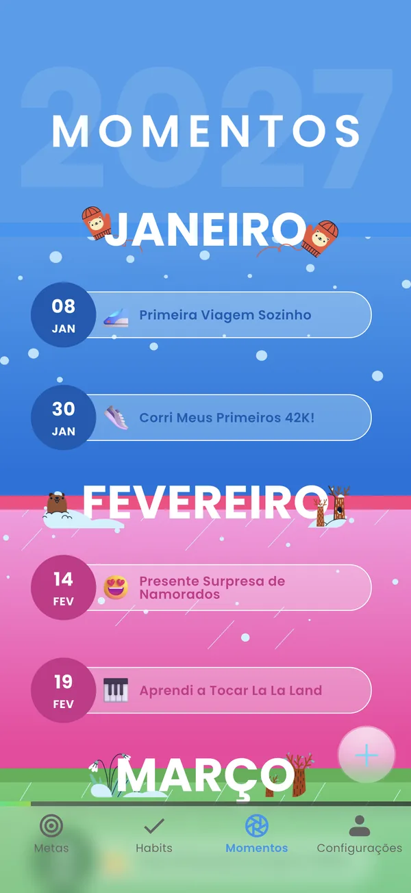 Momentos de janeiro e fevereiro